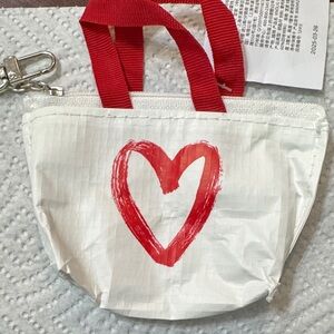 IKEA White and Red Heart Cosmetic Bag